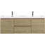 Meuble-lavabo double 59,06 po avec plateau en résine-333643435
