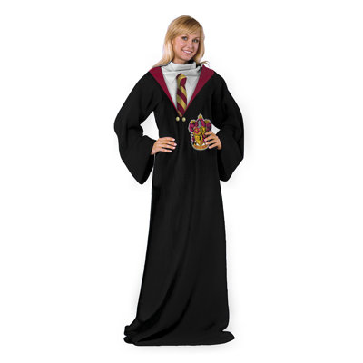 Warner Bros. Harry Potter Hogwarts Silk Touch Comfy Throw Blanket with Sleeves, Soft, Warm, 48x71 Inches