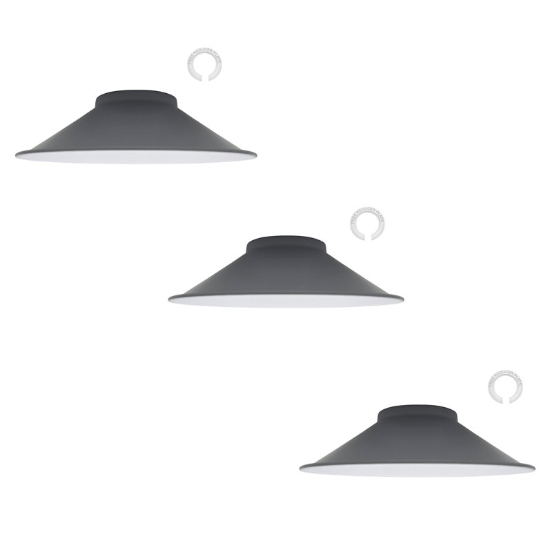 17cm H Metal Cone Lamp Shade ( Screw On ), Grey