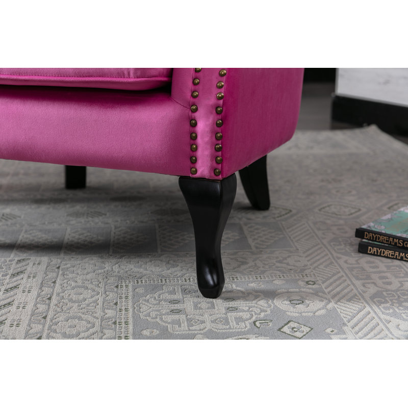Kimmie Upholstered Club Chair, Rose Velvet