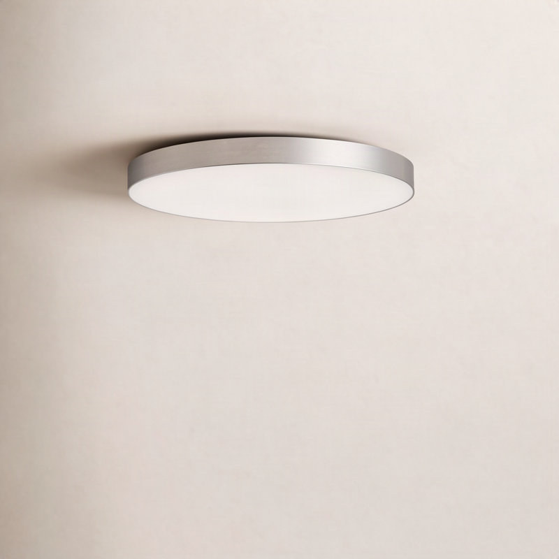 Randall Acrylic LED Flush Mount, Satin Nickel, 0.75" H 9" W x 9"D