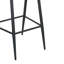Tabourets de bar d'extérieur à structure en métal à hauteur d'assise 30,25 po avec dossier en forme de feston en rotin PE, ensemble de 2, noir mat-1641845568