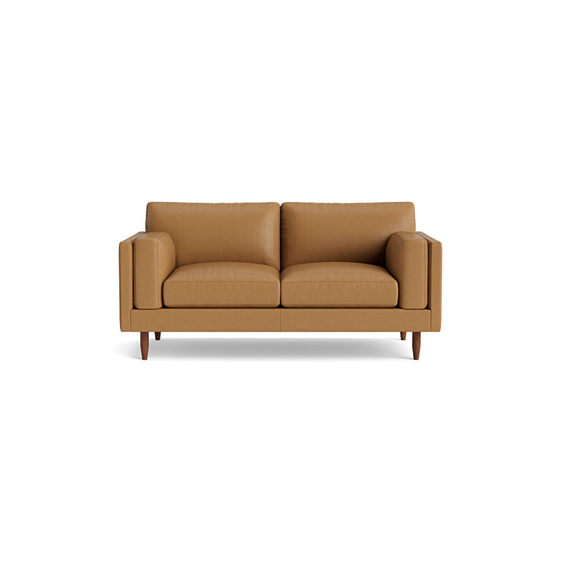 Skinny Fat Leather Sofa (95"), Leather - Butterscotch