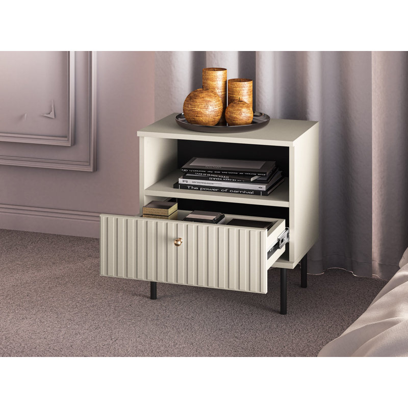 50cm W Metal Bedside Table
