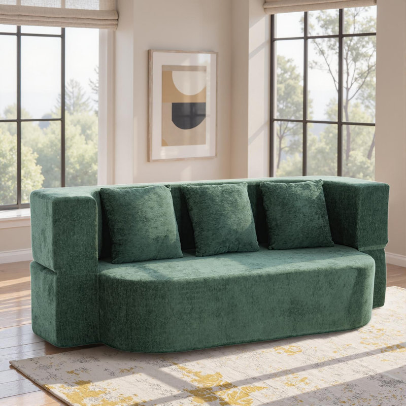 Canapé-lit pliant convertible 79 po Boneless, Vert