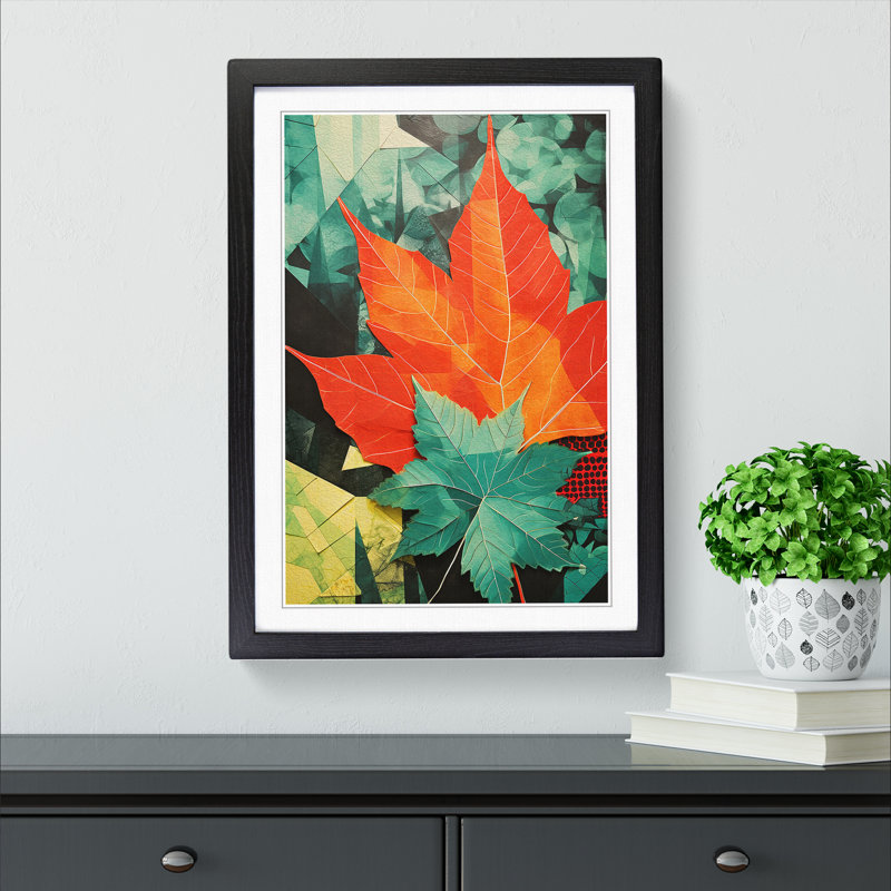 Ivy Leaf Constructivism Art - Framed Print, 34cm H x 25cm W x 2cm D, Black