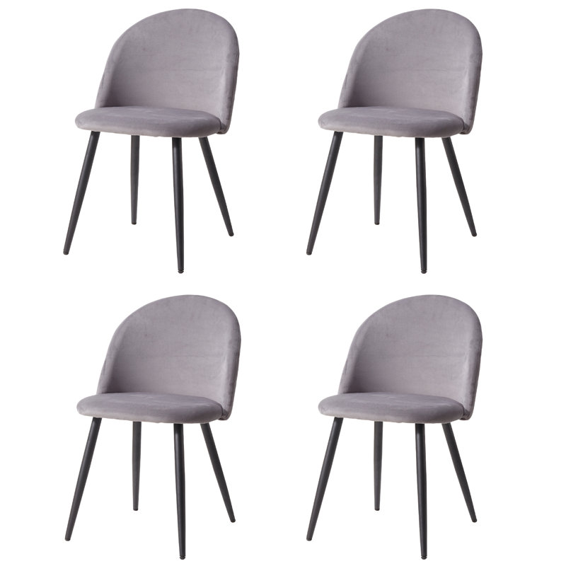 Adebola 43cm H Upholstered Metal Side Chair, Grey