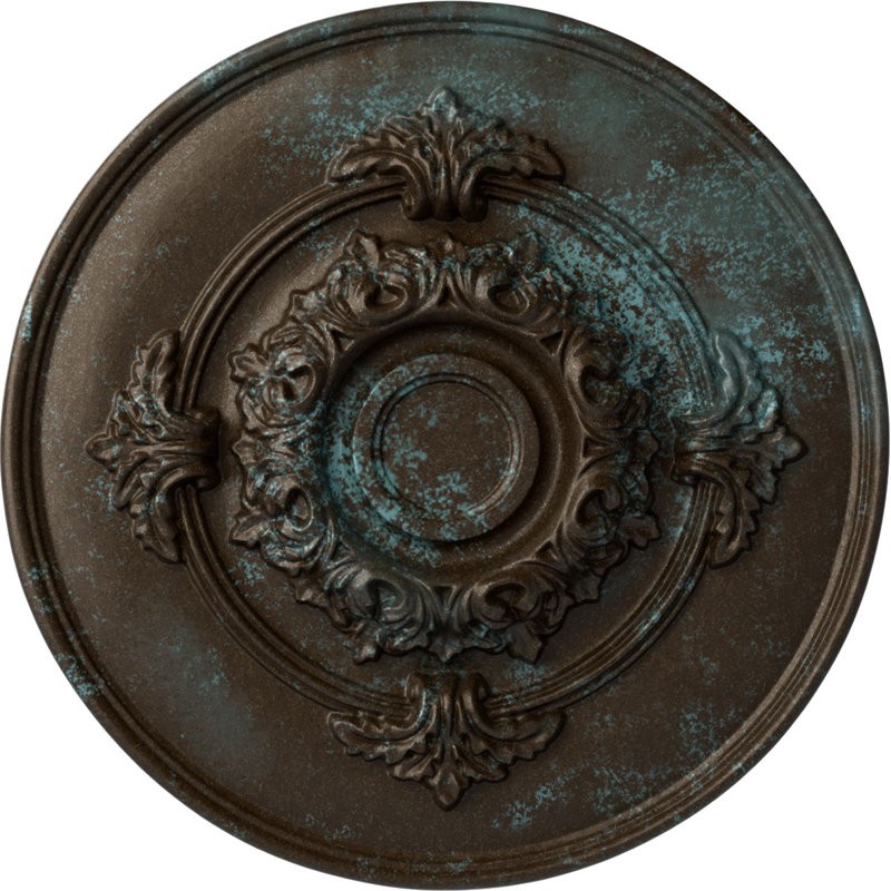 Médaillon de plafond H 13,75 po x l 13,75 po x P 1 po Monique, Patine bleue bronze