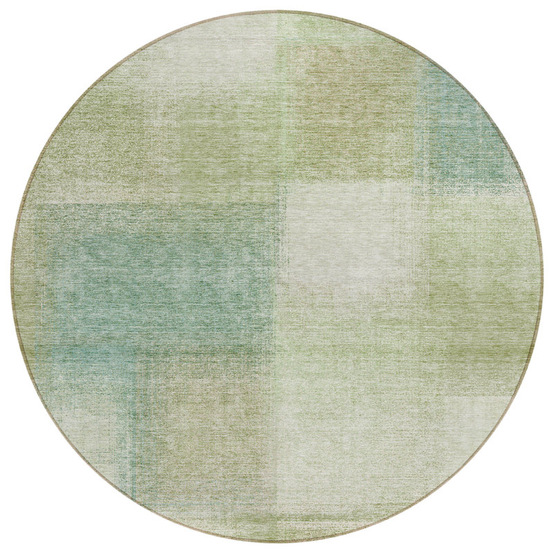 Neysa Washable Abstract Indoor / Outdoor Rug, Round 8'