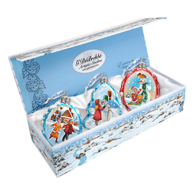 9'' Glass Holiday Shaped Ornament