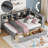 Full Size Wooden Daybed with 2 Drawers, Storage Shelf & USB Charging Station,Grey-118755156-118755157