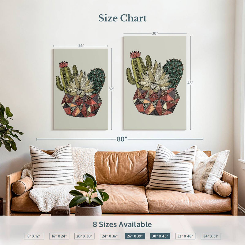 Harnek Geometric Cactus, 39" H x 26" W