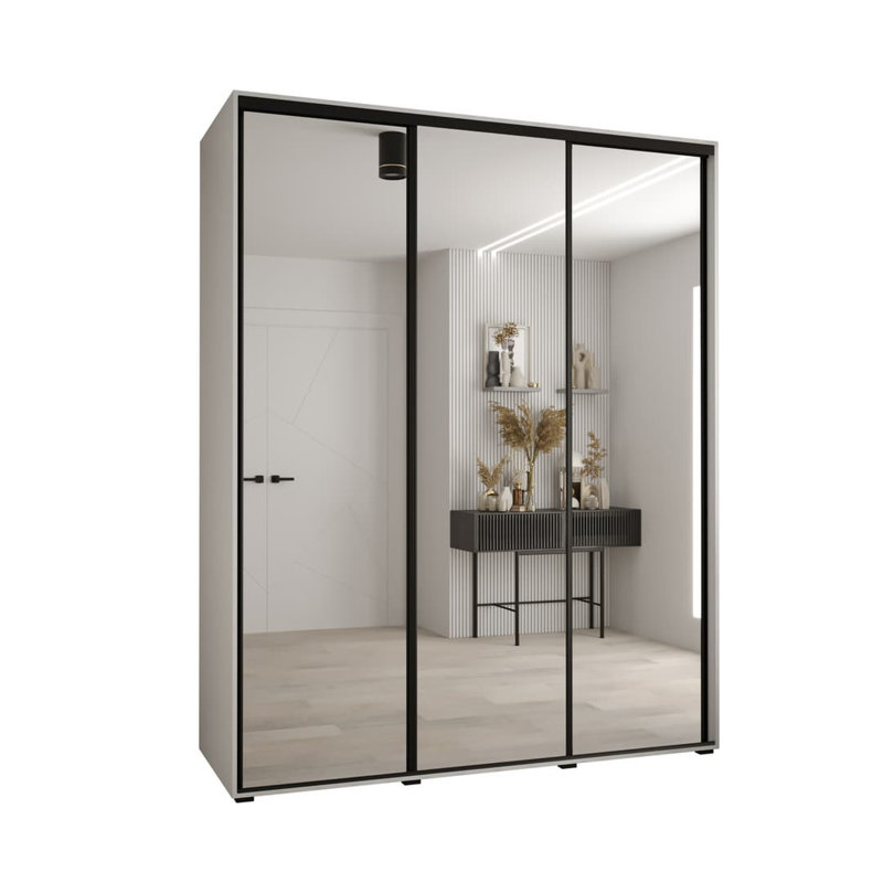 Azavian 3 Door Manufactured Wood Wardrobe, White