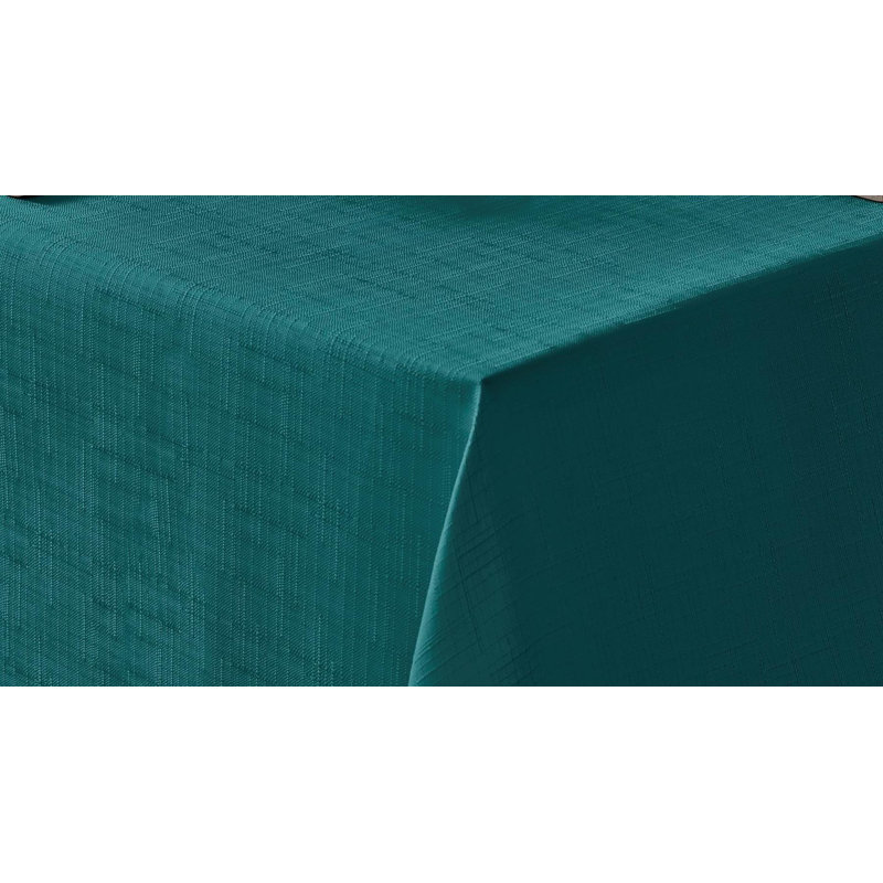 Bourland Plain Linen Look Tablecloth, Black, 180cm W Round