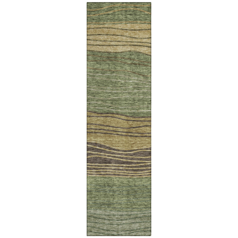Washable Striped Indoor / Outdoor Rug, Runner 2'3" x 7'6"