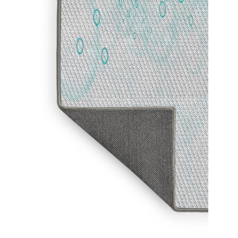 Tapis gris/bleu à motifs, Rectangle 2 pi x 3 pi