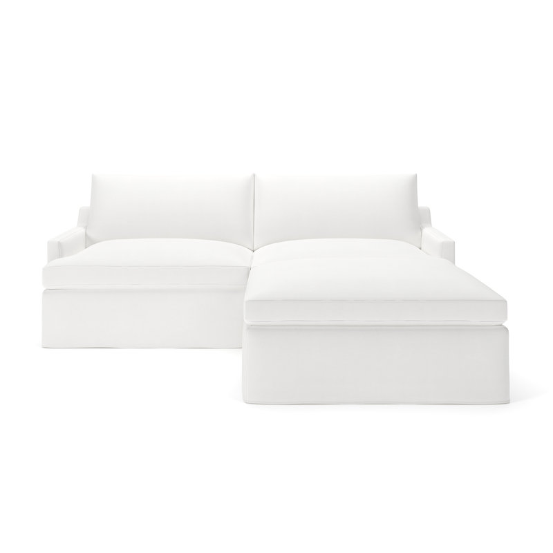 Wrenley 3-Piece Slipcovered Modular Sectional, Bayou Off White Canvas