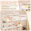 Lit mezzanine simple avec bureau et tablettes Barrières de sécurité et rangement pour échelle