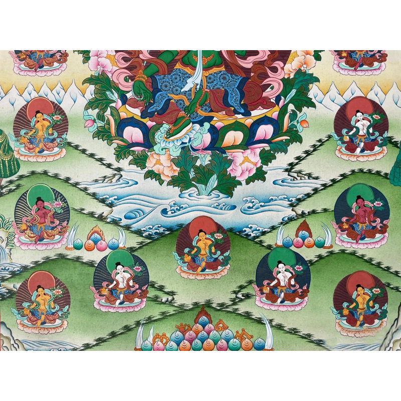 21 Tara Thangka vert (Brocadeless Thangka)