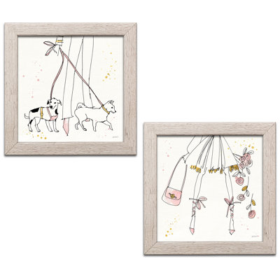 « mode pieds iii & iv », ensemble de 2 reproductions de peintures à l’aquarelle
