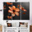 Ensemble de décoration murale cornouiller monochrome orange et noir Summer Flower II-107190554-107190556