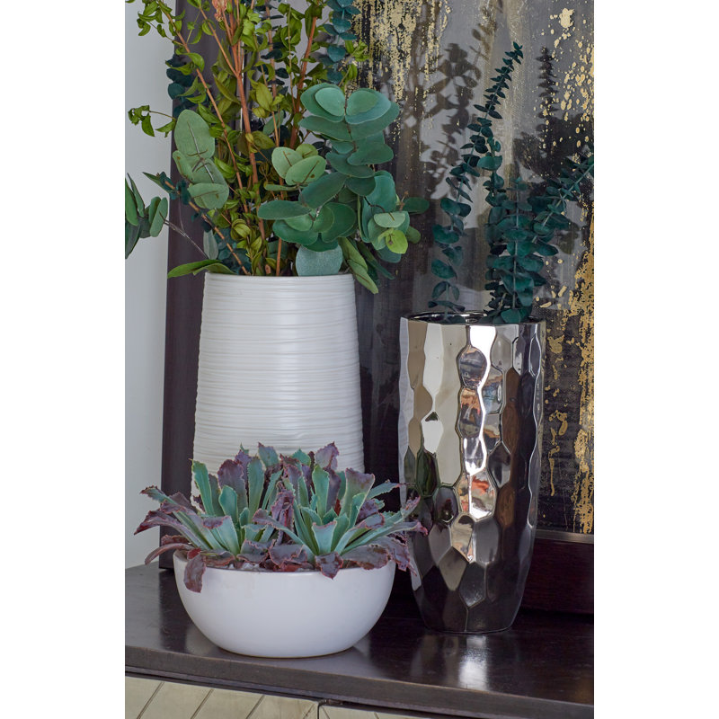 Ensemble de vases de table en grès, H 10 po x l 4 po x P 4 po, Argent