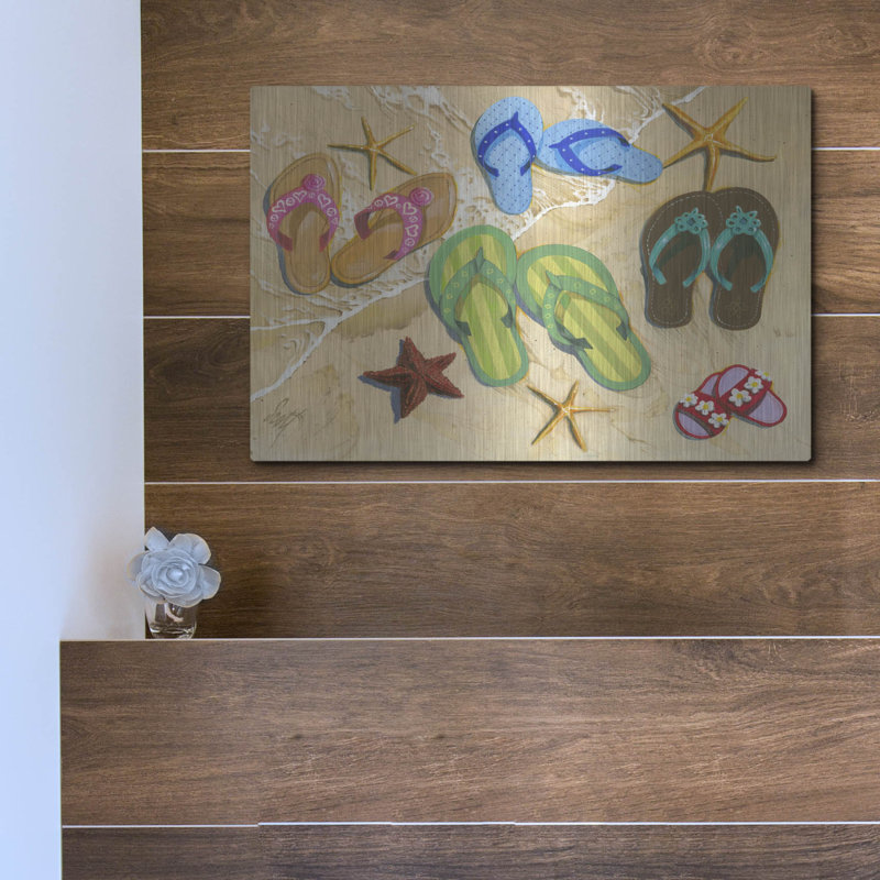 Art mural en métal Dovecove «Flip Flop Family» par Scott Westmoreland, H 12 po x l 16 po