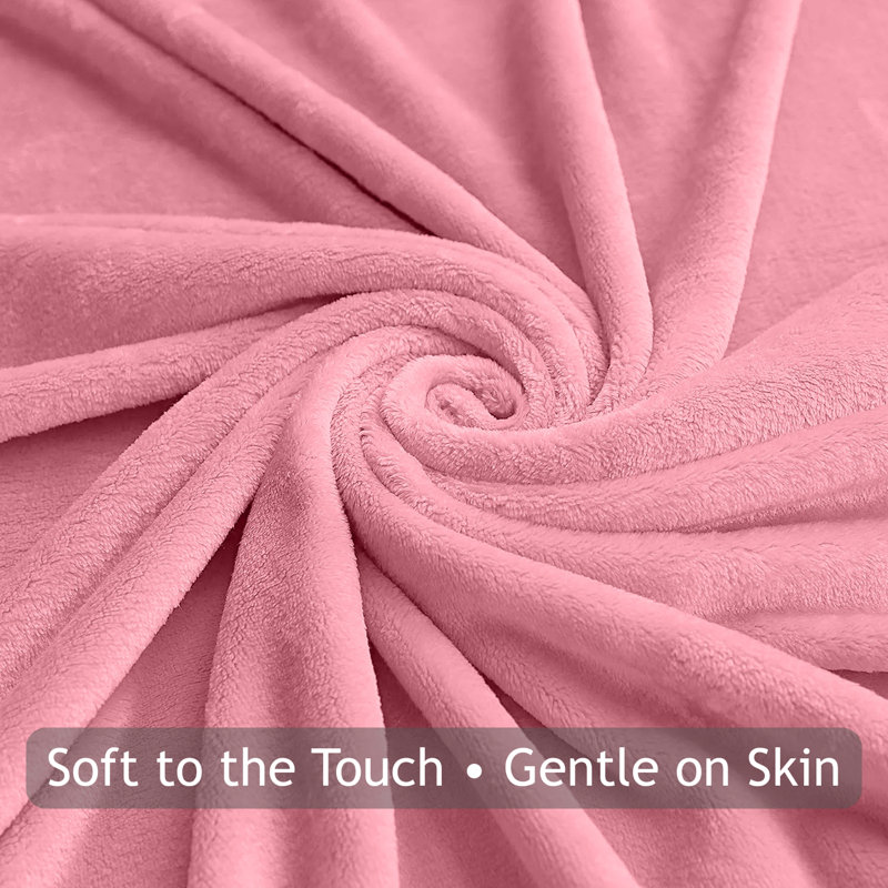 Ultra-Soft Fleece Blanket - Plush Warm Bed & Sofa Throw for All-Season Comfort, Double (150cm x 200cm), Pink