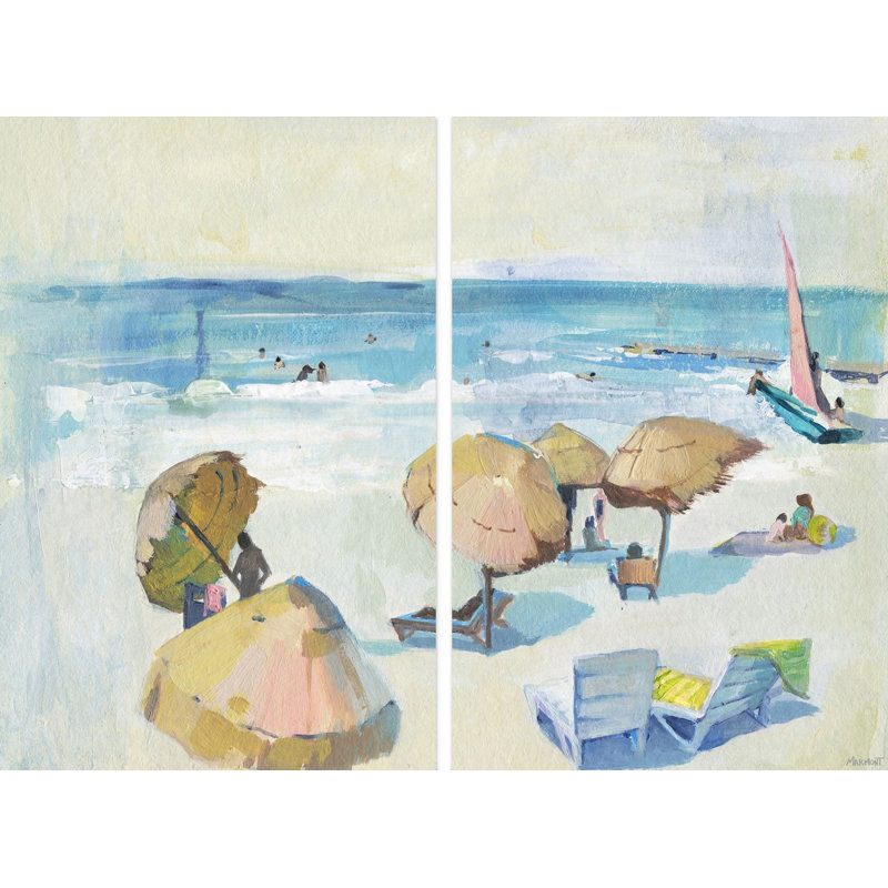 " Summer Sea " by Marmont Hill 2 - Pieces Painting Print, 30" H x 20" W