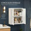 Élégante armoire murale, armoire murale, armoire murale à tablette réglable, unité de rangement murale polyvalente