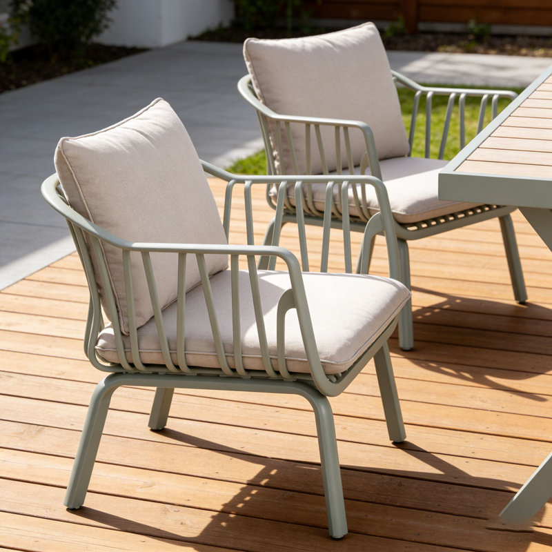 Ensemble de chaise club d'extérieur, Beige, Vert clair