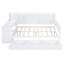 Lit de jour double en bois avec 3 tiroirs, ports USB et bureau, blanc