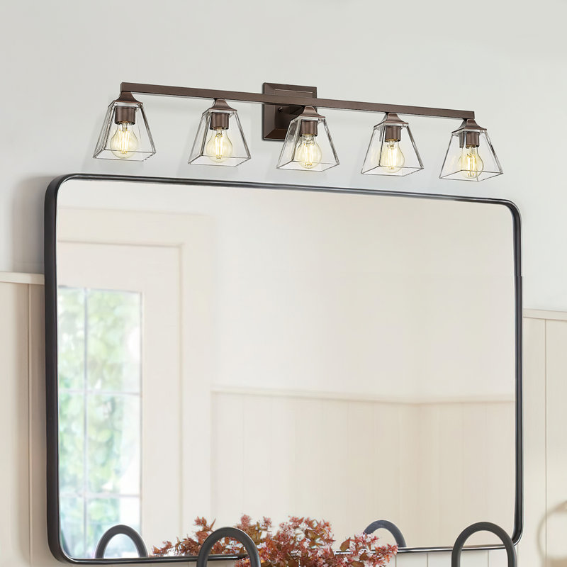 Éclairage pour meuble-lavabo à intensité variable à 5 lumières Leoul, Bronze huilé
