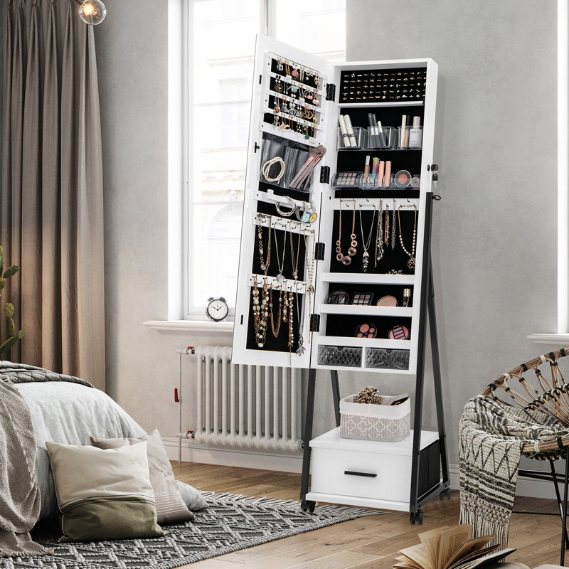 Weesner Freestanding Jewelry Armoire, White