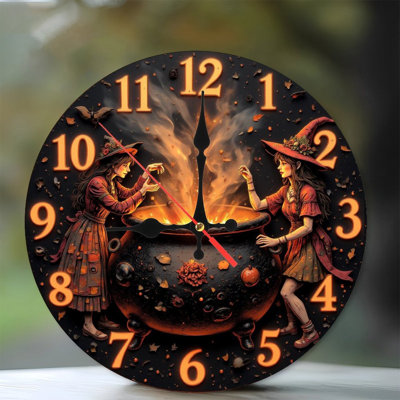 Witches Brewing Potion Clock