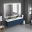 Miroir de salle de bain 48 pouces à DEL avec façade et rétroéclairage, miroir de meuble-lavabo mural avec cadre en aluminium, anti-buée, mémoire, gradation continue-1743213791