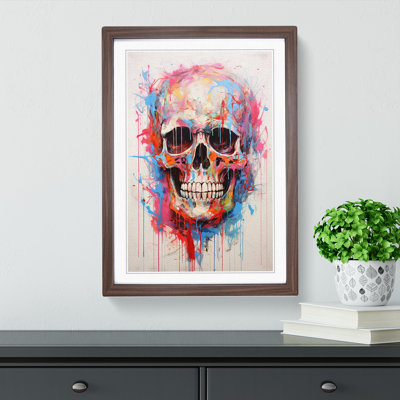 Skull - Single Picture Frame Print on Wood