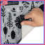 Tapis de bain noir à motifs botaniques-11100138