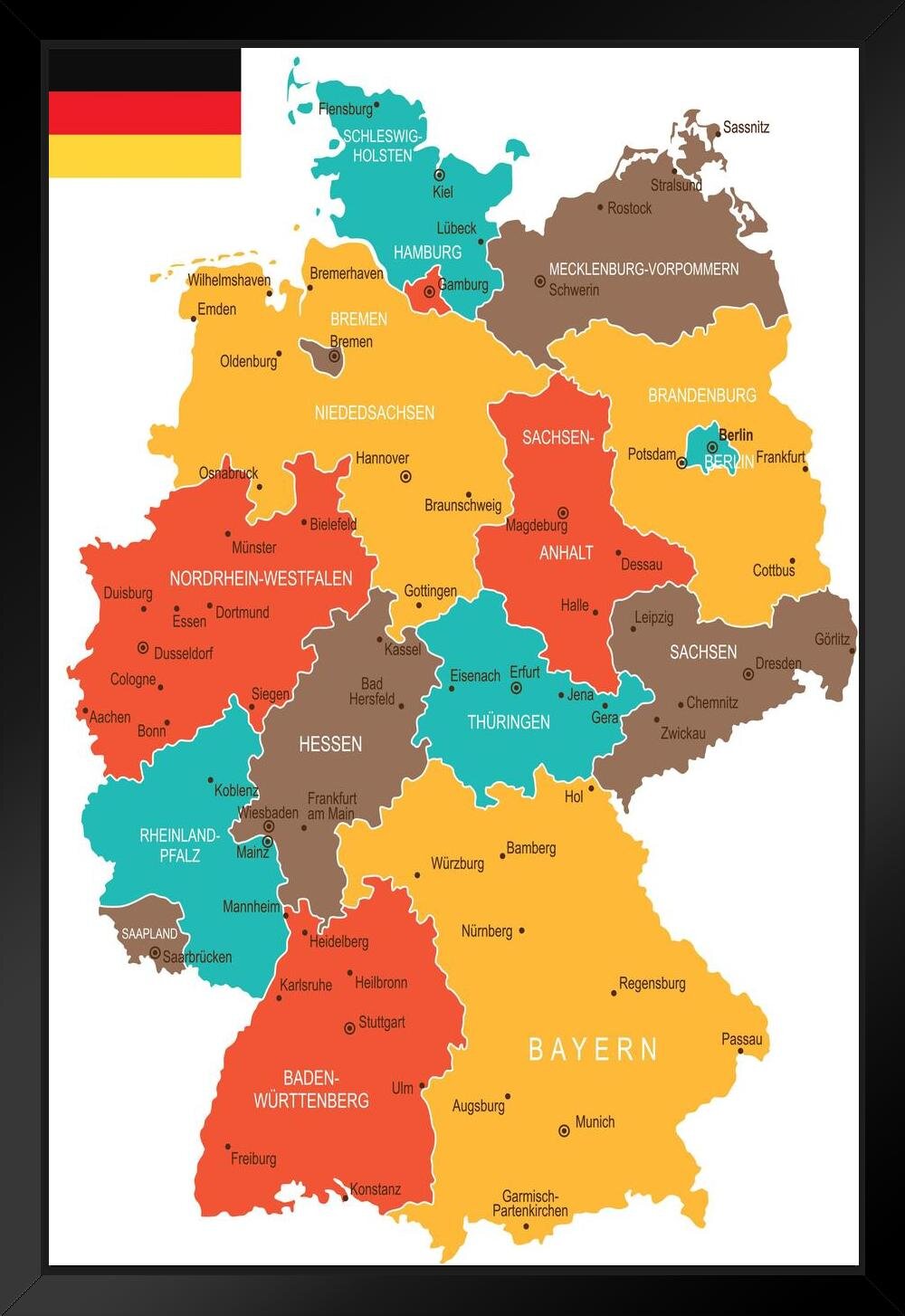 Trinx Geographical Map Of Germany Travel World Map With Cities In ...