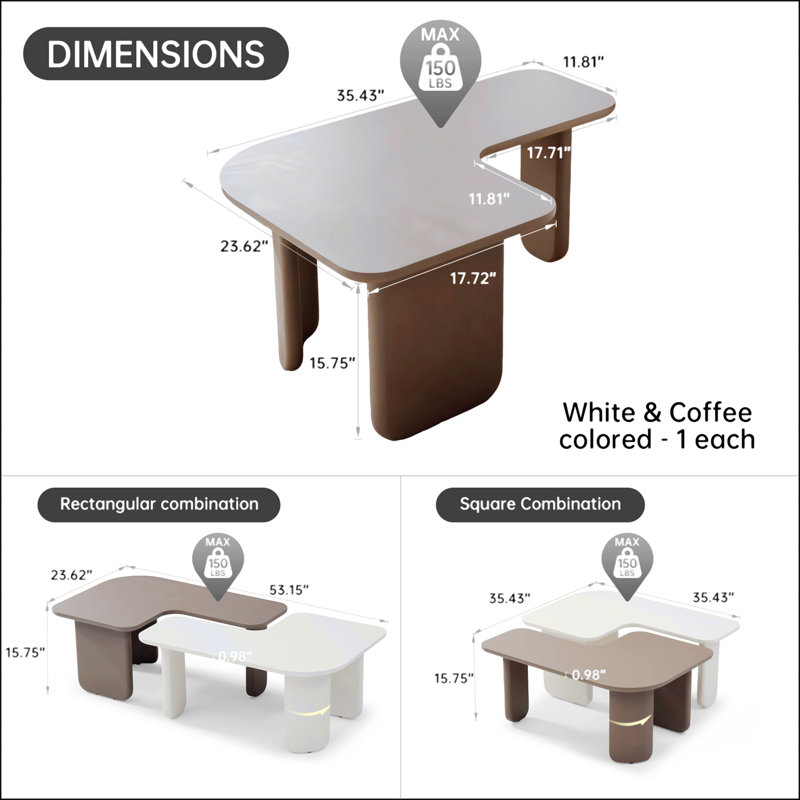 Ensemble de tables basses 2 pièces