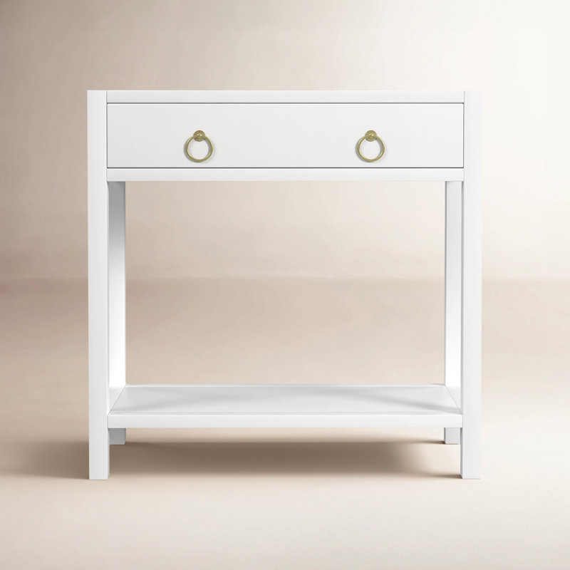 Lark 30" Wood 1-Drawer Nightstand, White