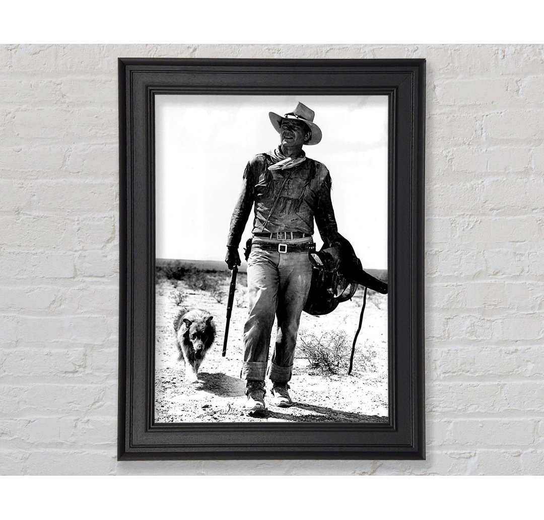 John Wayne mit Hund - Druck