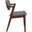 Noyer foncé et gris Mid-Century chaises de salle à manger modernes (deux 2 - et revêtement