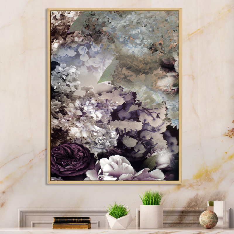 Tissu grung rose pâle en soie - reproduction sur toile, H 32 po x l 16 po, Cadre flottant brun