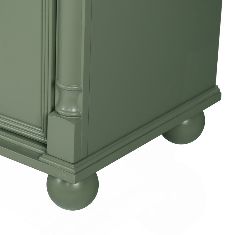 27.8" Bathroom Cabinet, Only Cabinet, White, Green