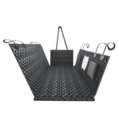 Extension de siège arrière pour chien avec fond rigide amovible, housse de siège de voiture imperméable pour chien pouvant supporter 400 lb avec fenêtre en filet, taille moyenne, vert