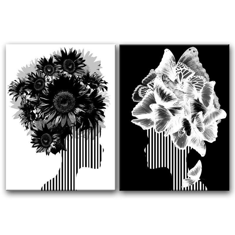 «Mod Swag II» par ChiChi Decor - ensemble de 2 reproductions d'art graphique sur toile tendue, H 20 po x l 32 po x P 1,5 po