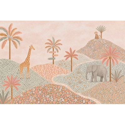 Jungle Vibe Wallpaper Safari Scene Removable Kids Room Wall Decor