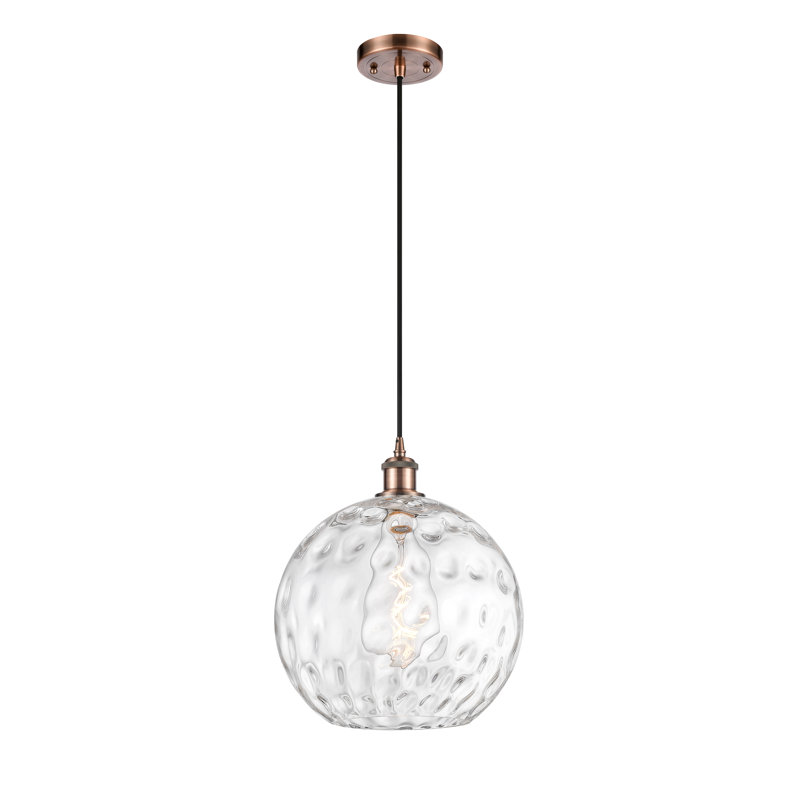 Luminaire suspendu sphère 1 lumière Roxane, DEL, H 15 po x l 12 po x P 12 po, Cuivre antique