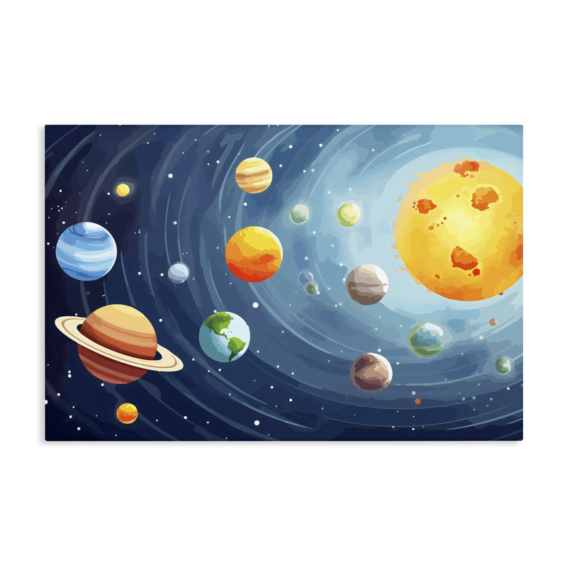 Solar System Planets Orbit Canvas, design by Creative Studio, 24" H x 36" W